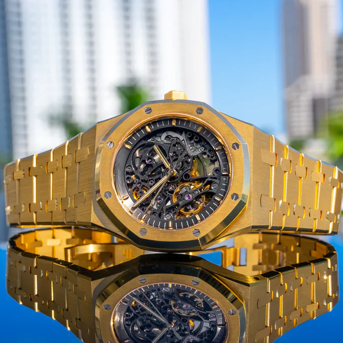 Luxury Timepieces – Majestic Gold Openwork Edition