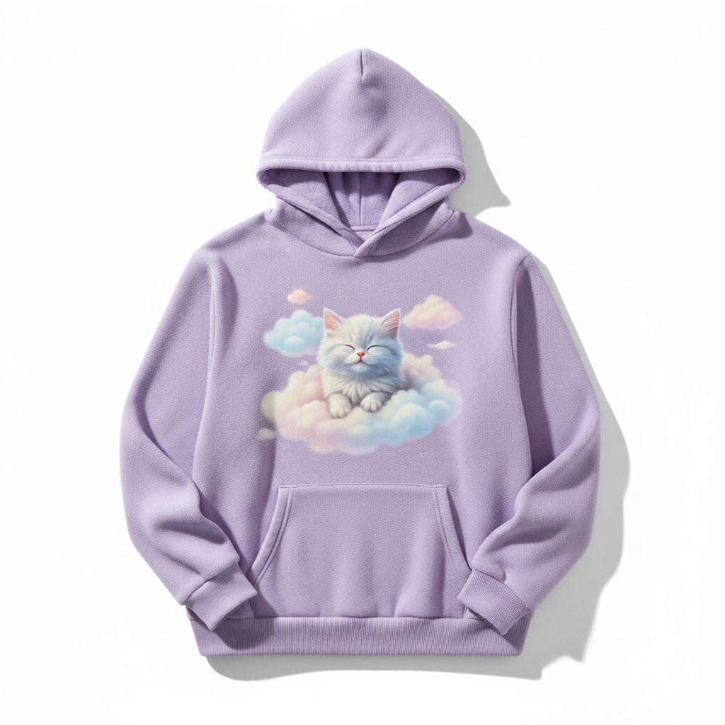 Dreamy Kitten Clouds Hoodie